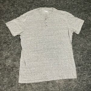 Men's Heather Gray Short Sleeve Henley Shirt